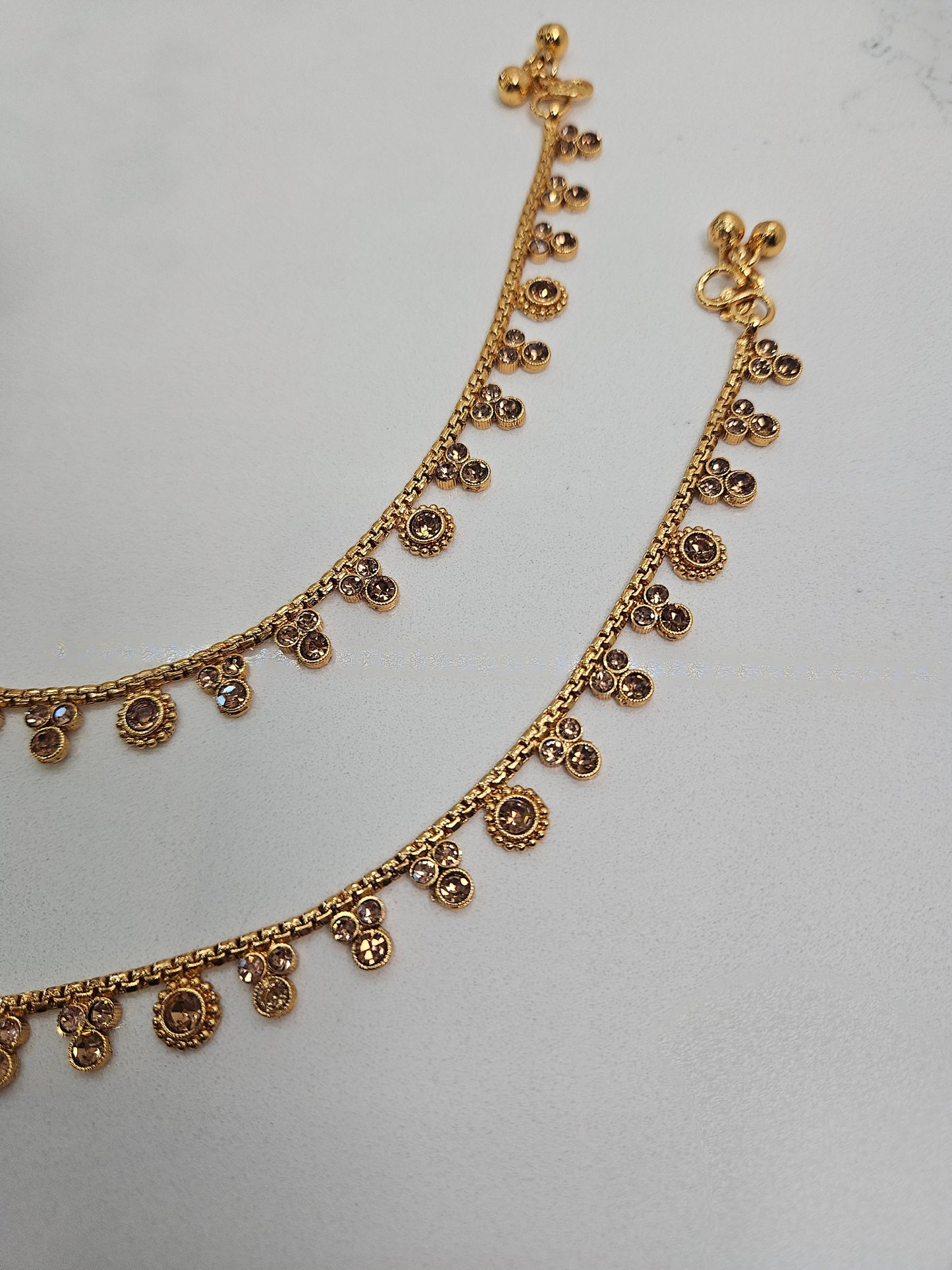 Golden Kundan Anklets