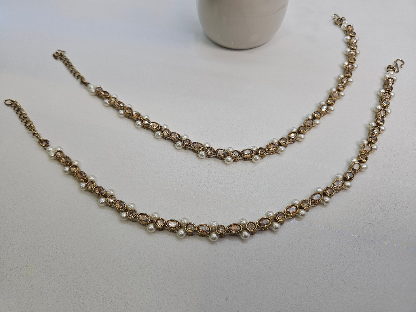 Aria Pearl Drop Anklets