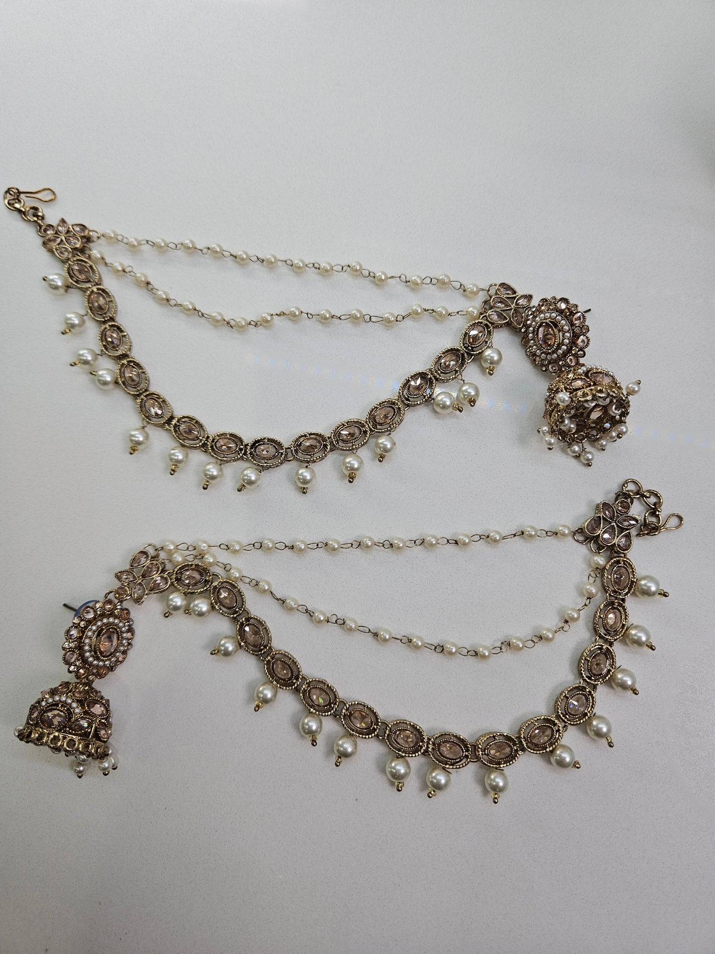 Jhumke with Kundan Sahare and Pearl drops