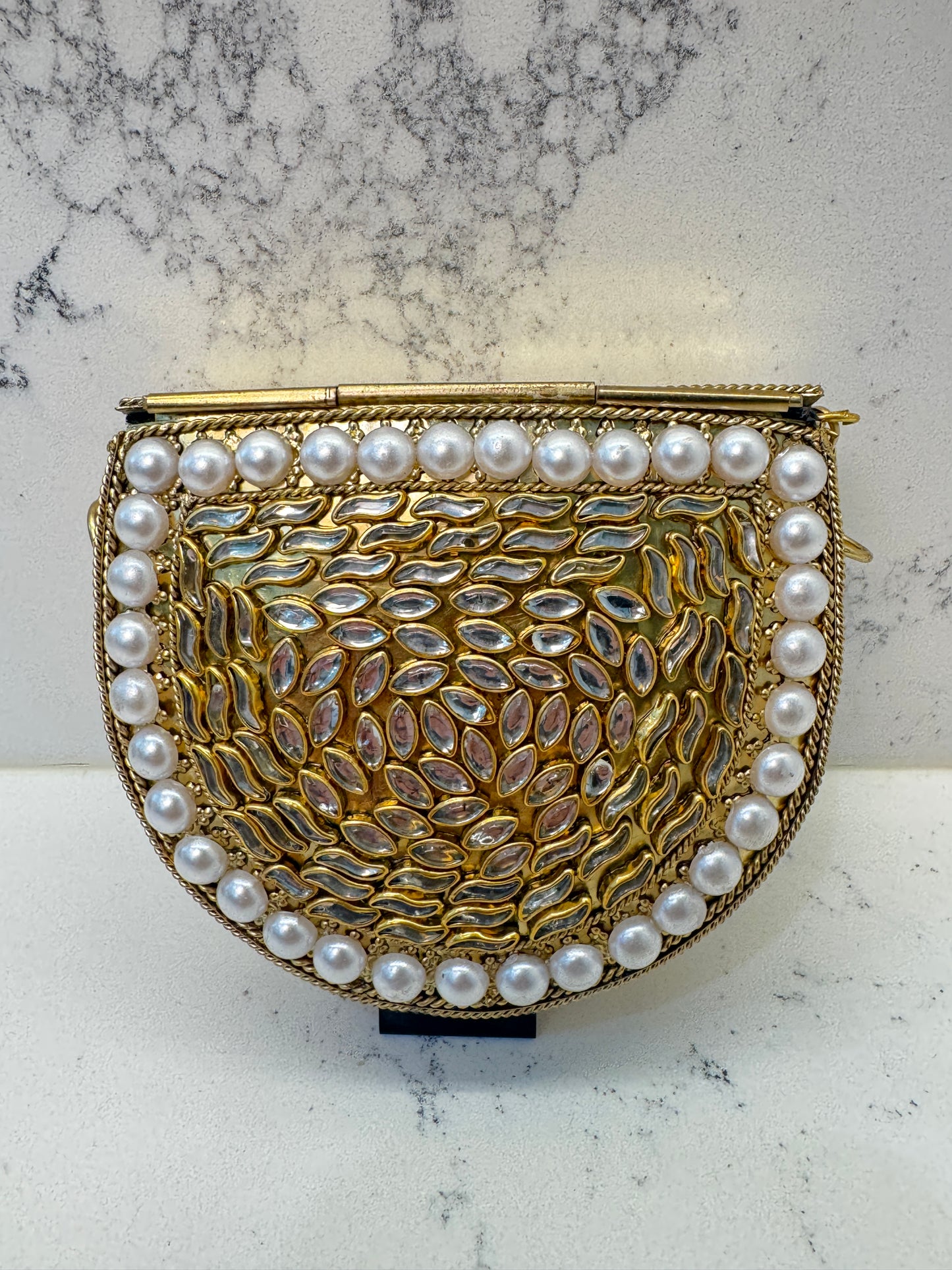 Kundan Mini Metal Clutch