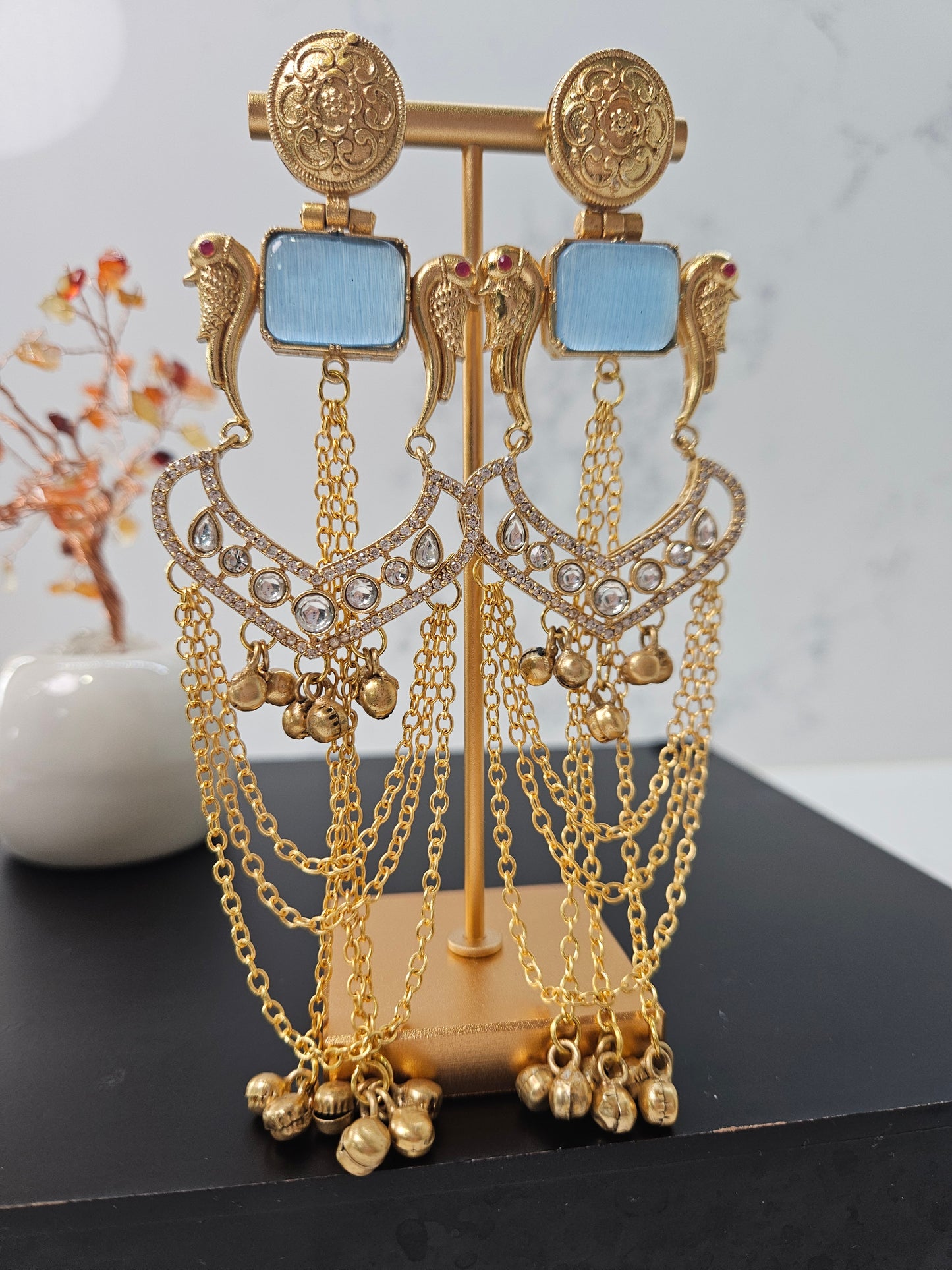 Kashmiri Powder Blue Earrings