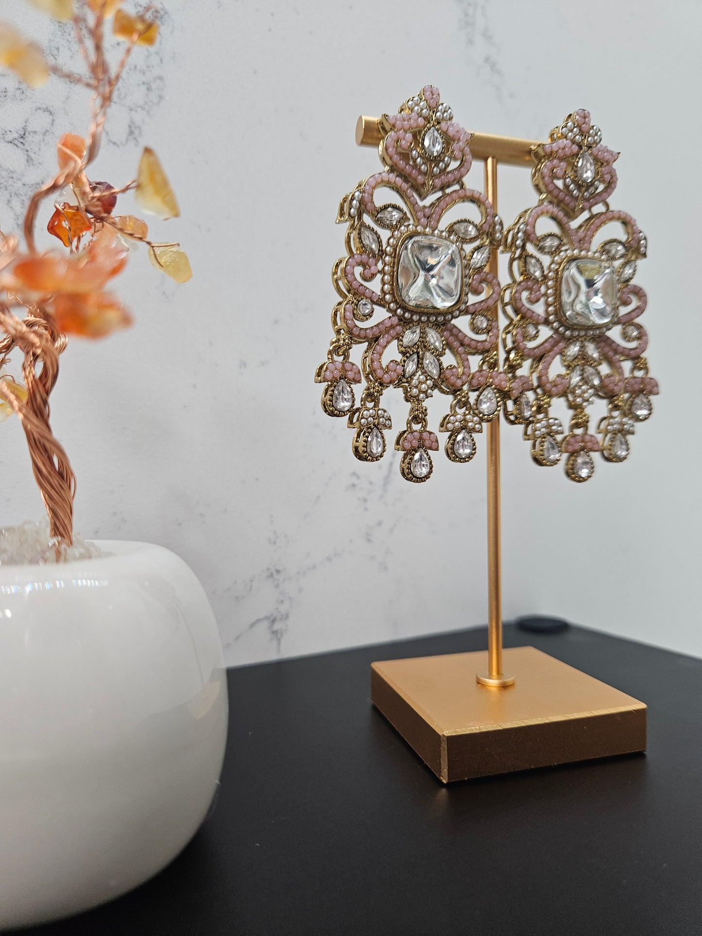 Peach Pakistani Earring