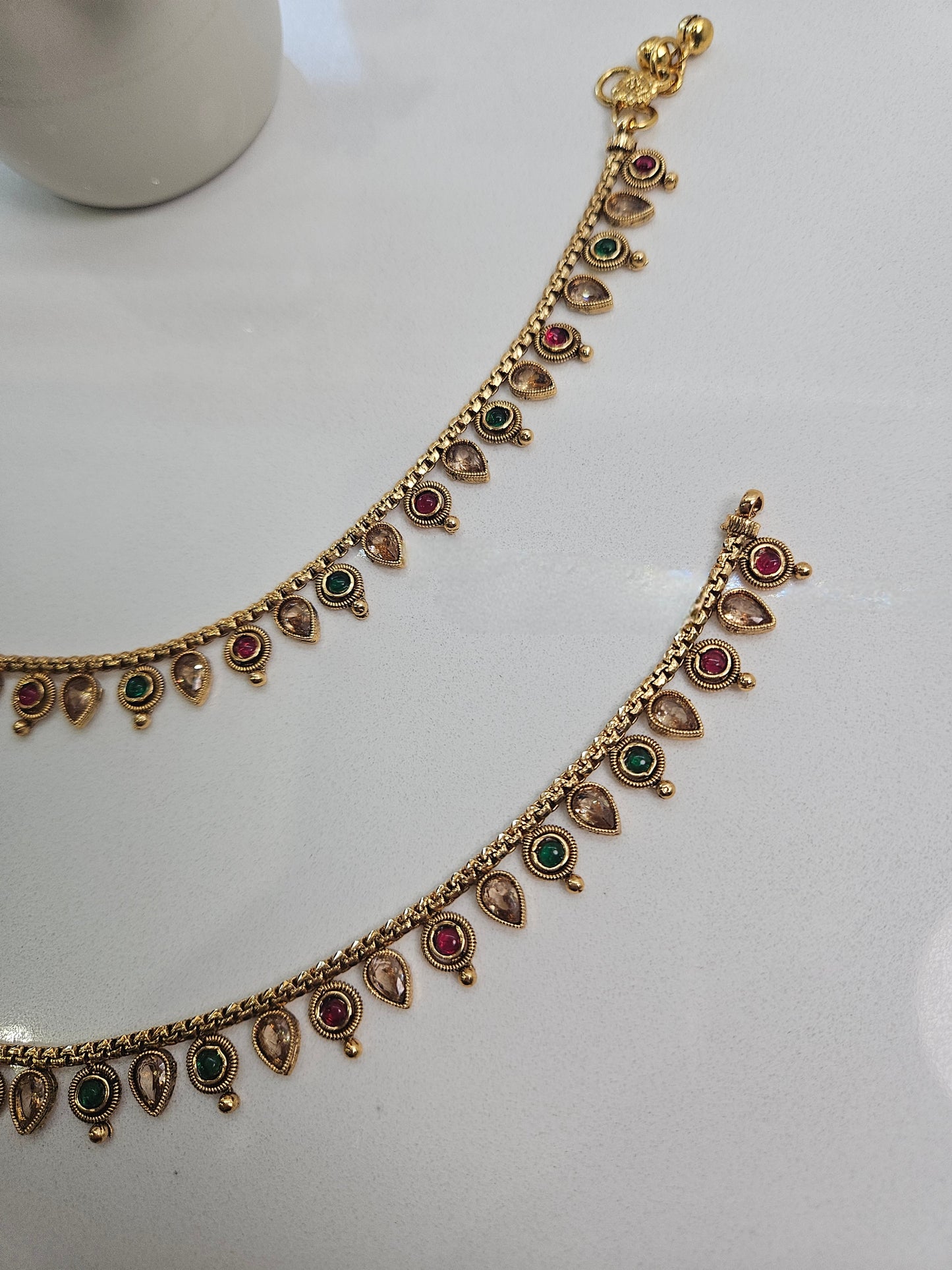 Multi Colour Golden Anklets