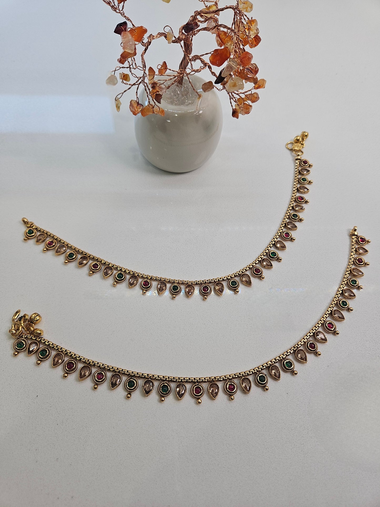 Multi Colour Golden Anklets