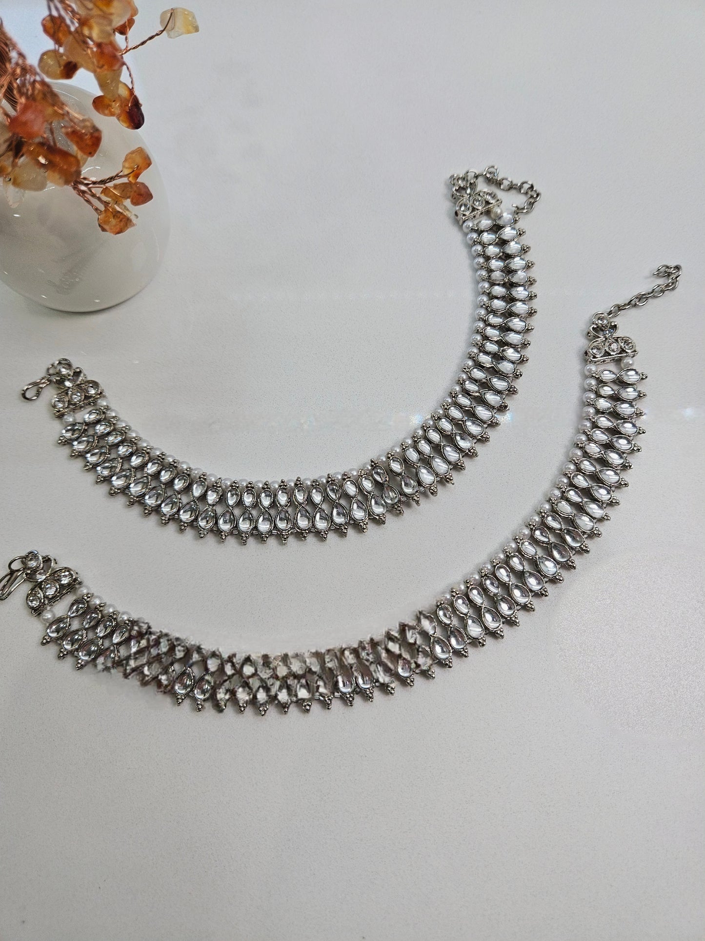 Silver Kundan Jhanjran
