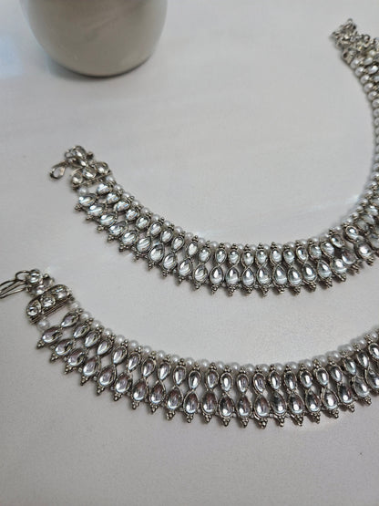 Silver Kundan Jhanjran