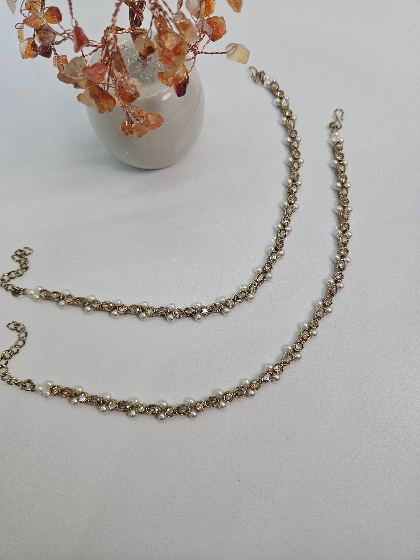 Aria Pearl Drop Anklets