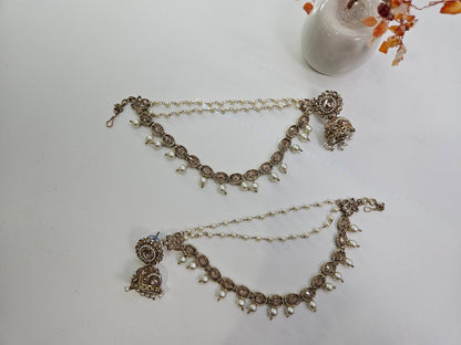 Jhumke with Kundan Sahare and Pearl drops