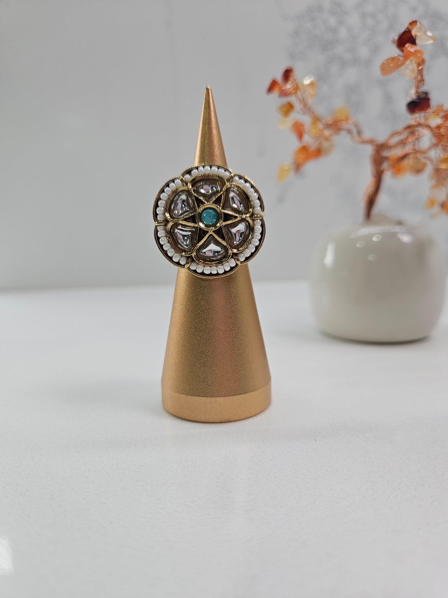 Traditional Kundan Statement Ring