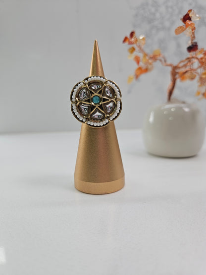 Traditional Kundan Statement Ring