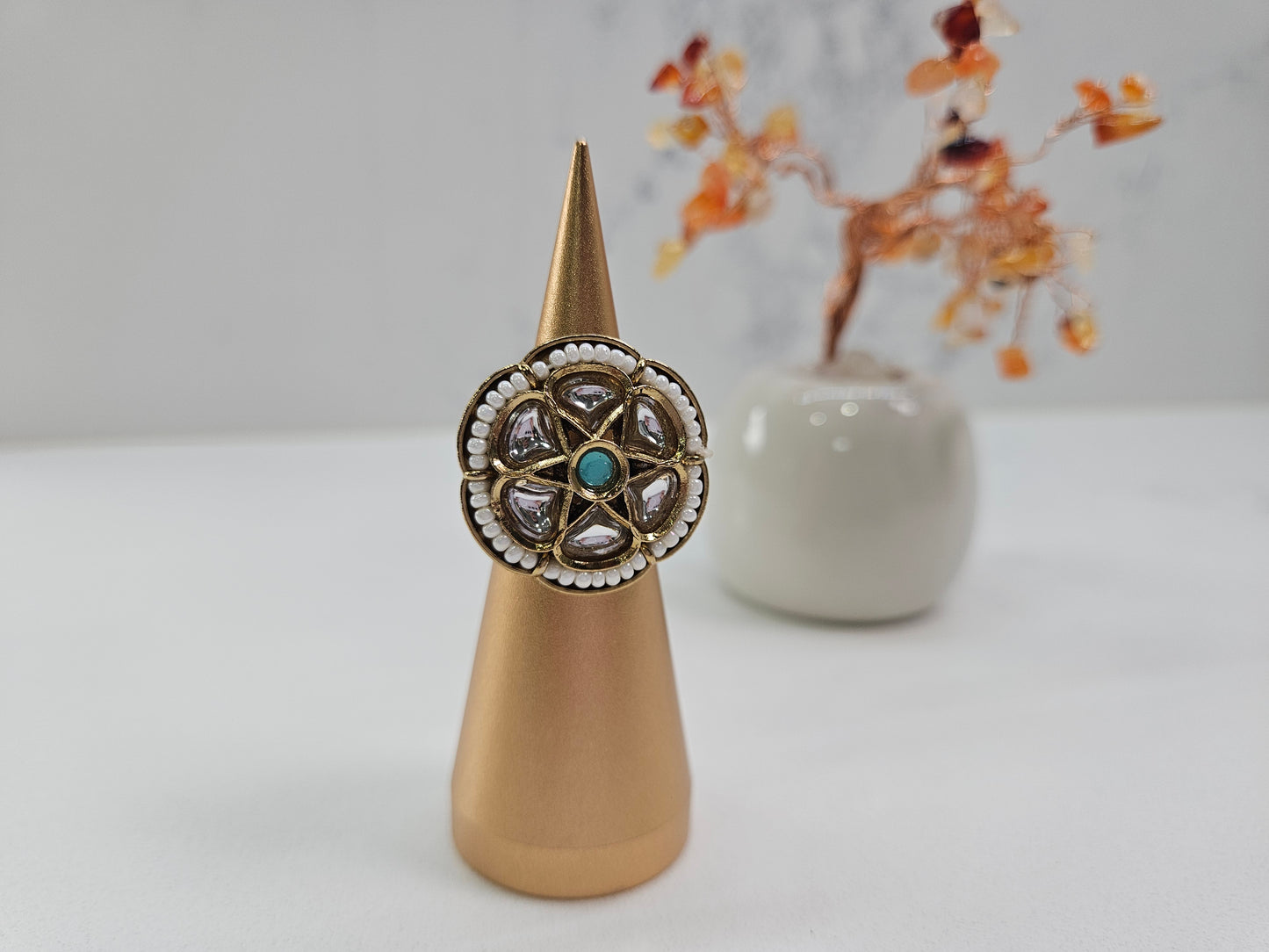 Traditional Kundan Statement Ring