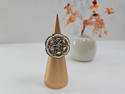 Traditional Kundan Statement Ring