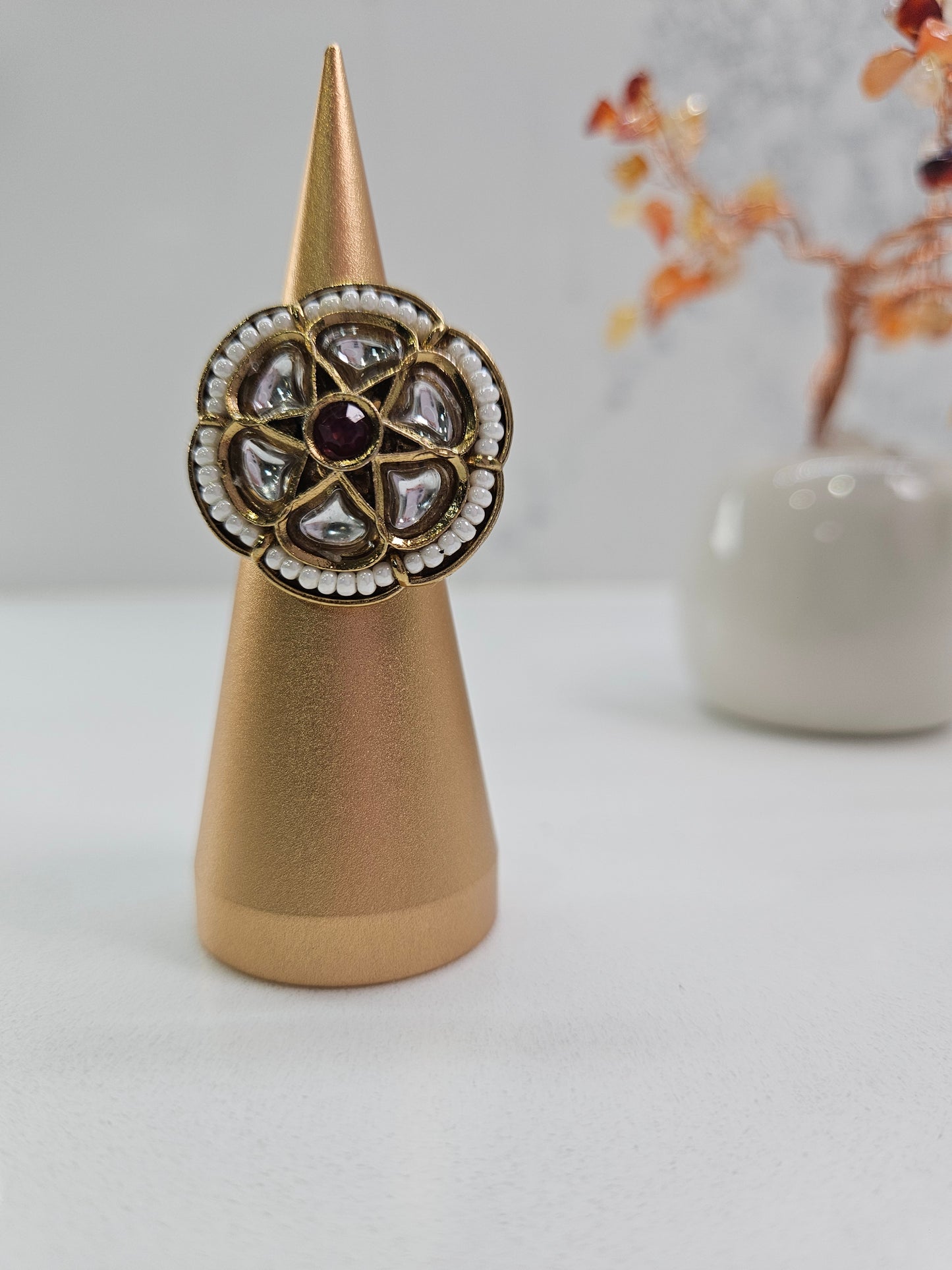 Traditional Kundan Statement Ring