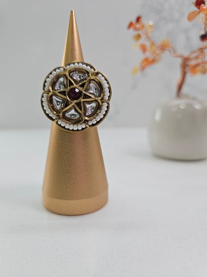 Traditional Kundan Statement Ring