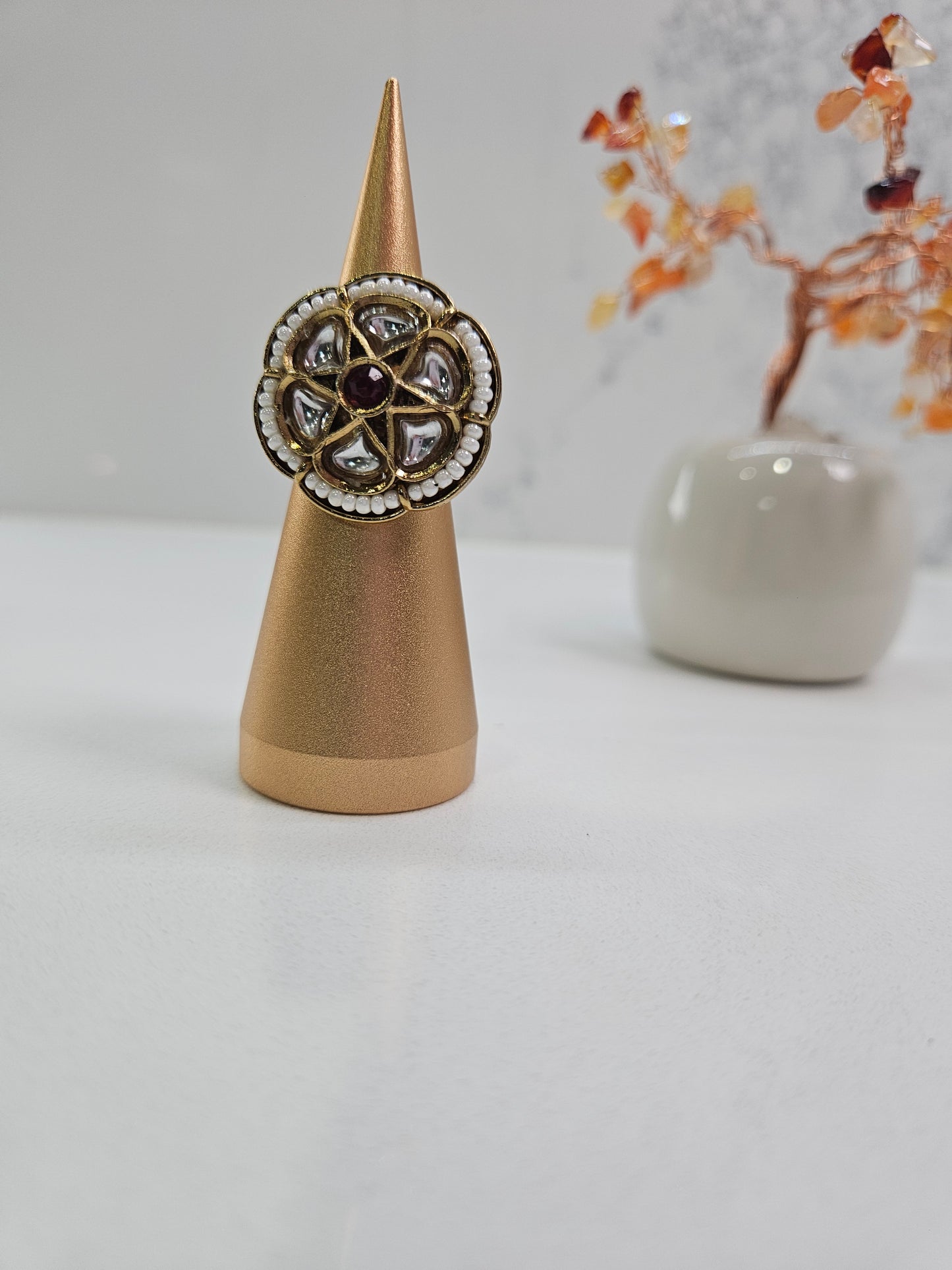 Traditional Kundan Statement Ring