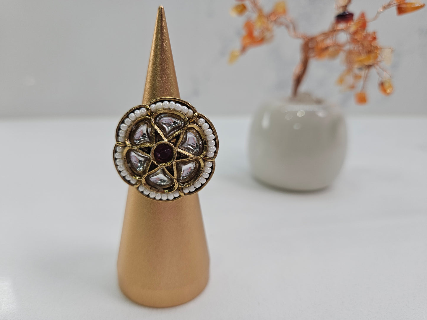 Traditional Kundan Statement Ring