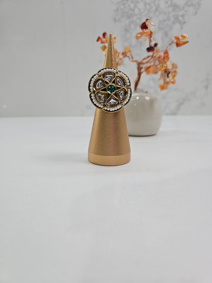 Traditional Kundan Statement Ring