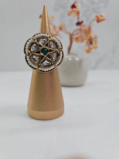 Traditional Kundan Statement Ring