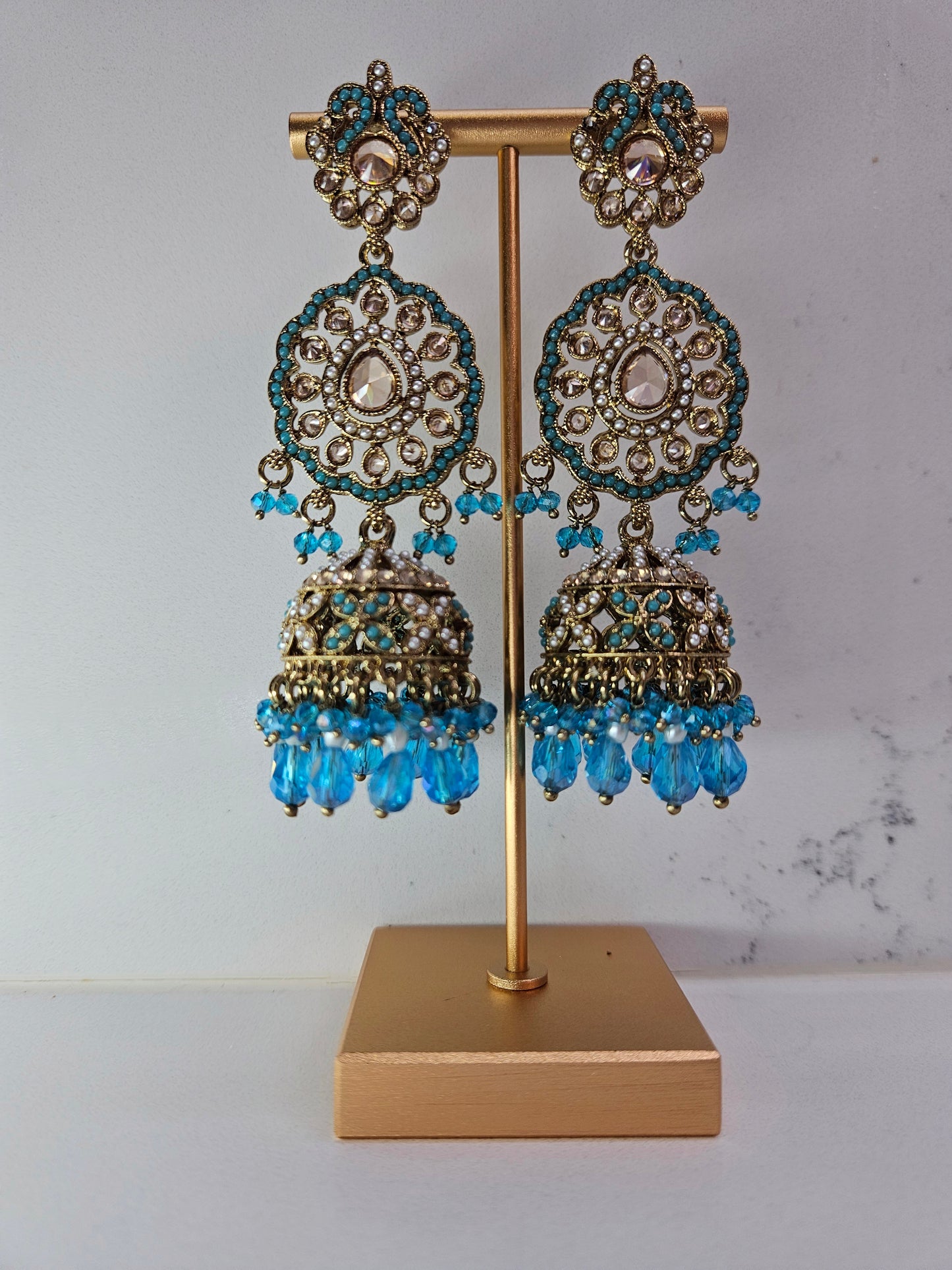 3-Piece Blue Crystal Bridal Jewelry Set