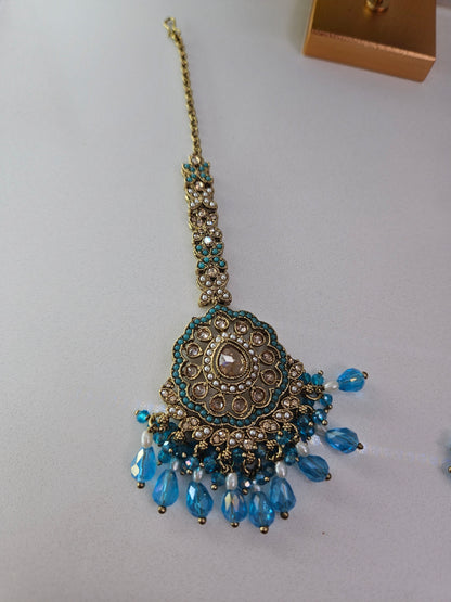 3-Piece Blue Crystal Bridal Jewelry Set