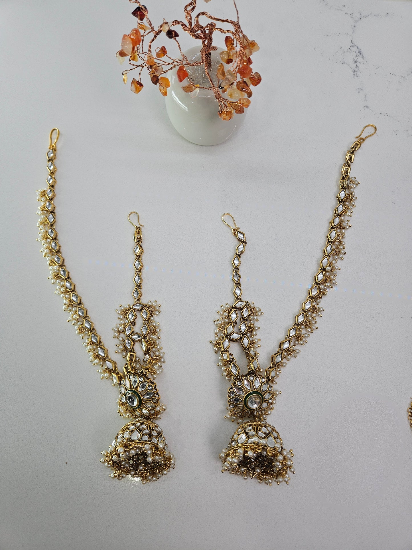 Bahubali Earring with Sahare and Tikka
