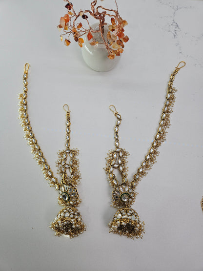 Bahubali Earring with Sahare and Tikka
