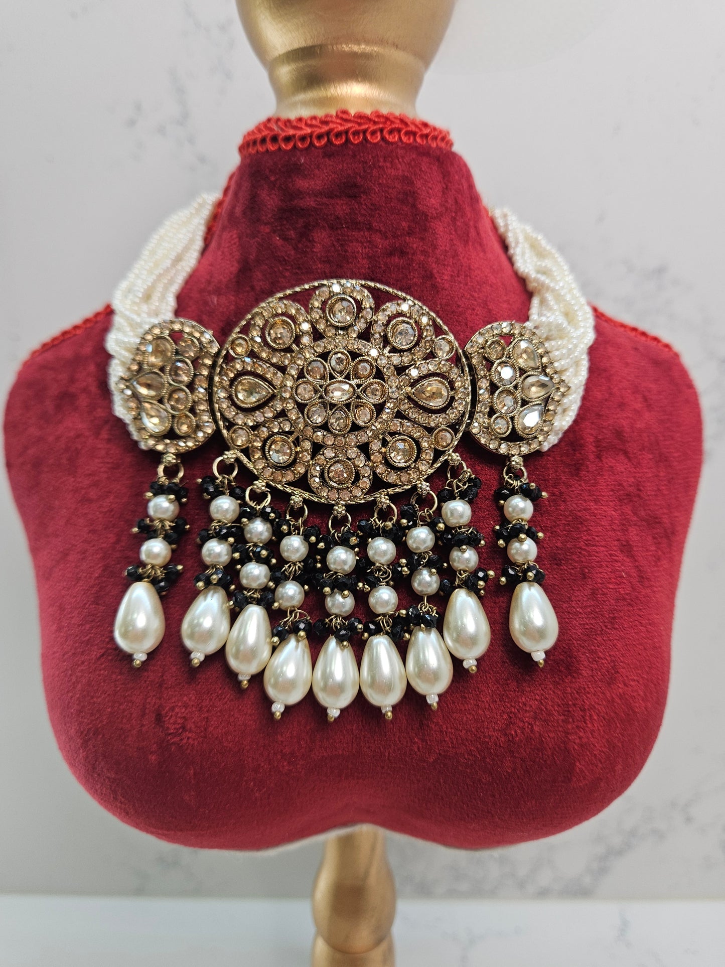 Antique Gold-Toned Kundan Polki Choker