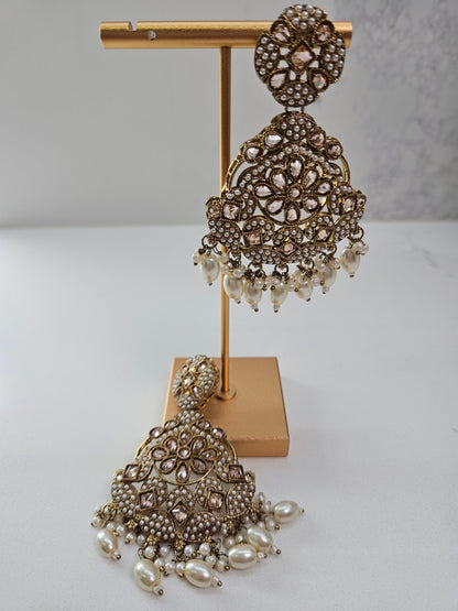 Polki Kundan Waterfall Necklace (Bridal)