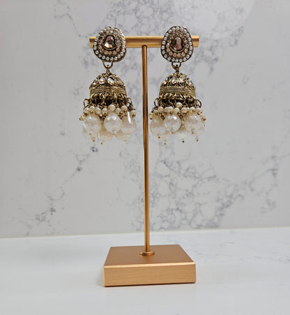 Kundan Necklace with Pearl Drops