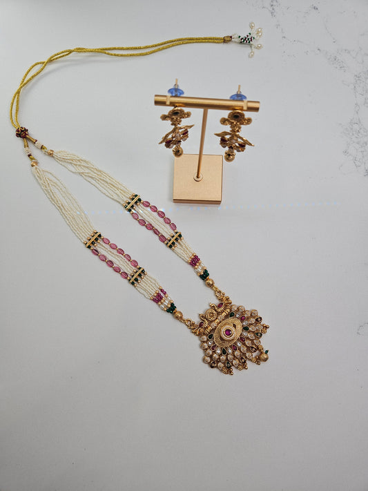 Pearl and Semi-Precious Stone Temple Set