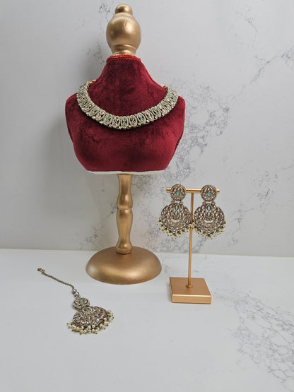 Gold Plated Kundan and Stone-Studded Choker