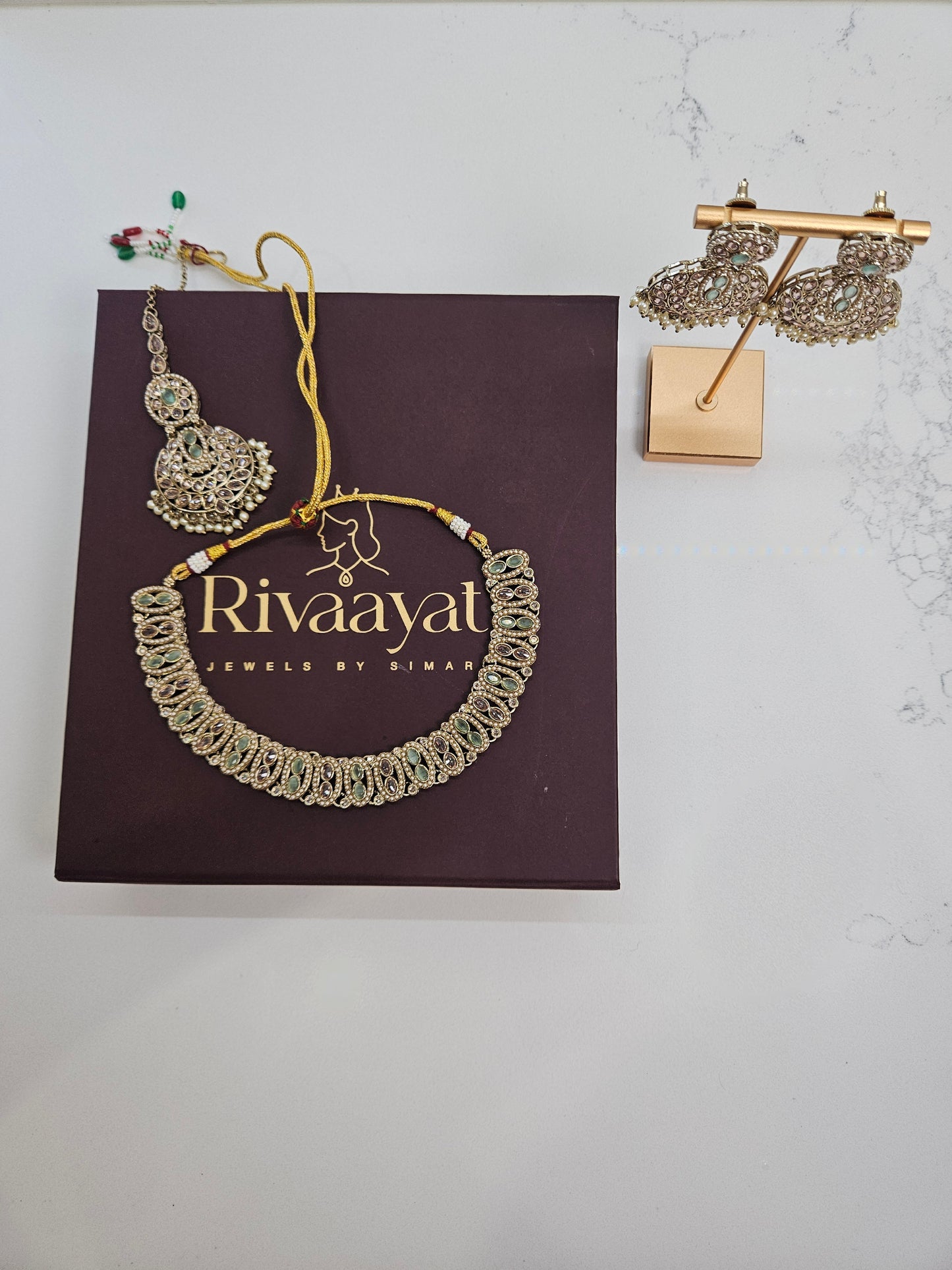 Gold Plated Kundan and Stone-Studded Choker