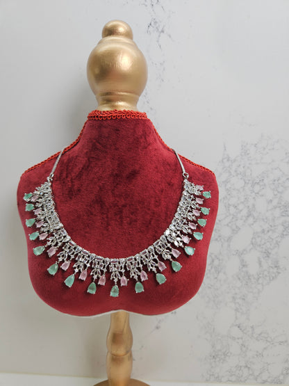 Silver Finish AD Necklace