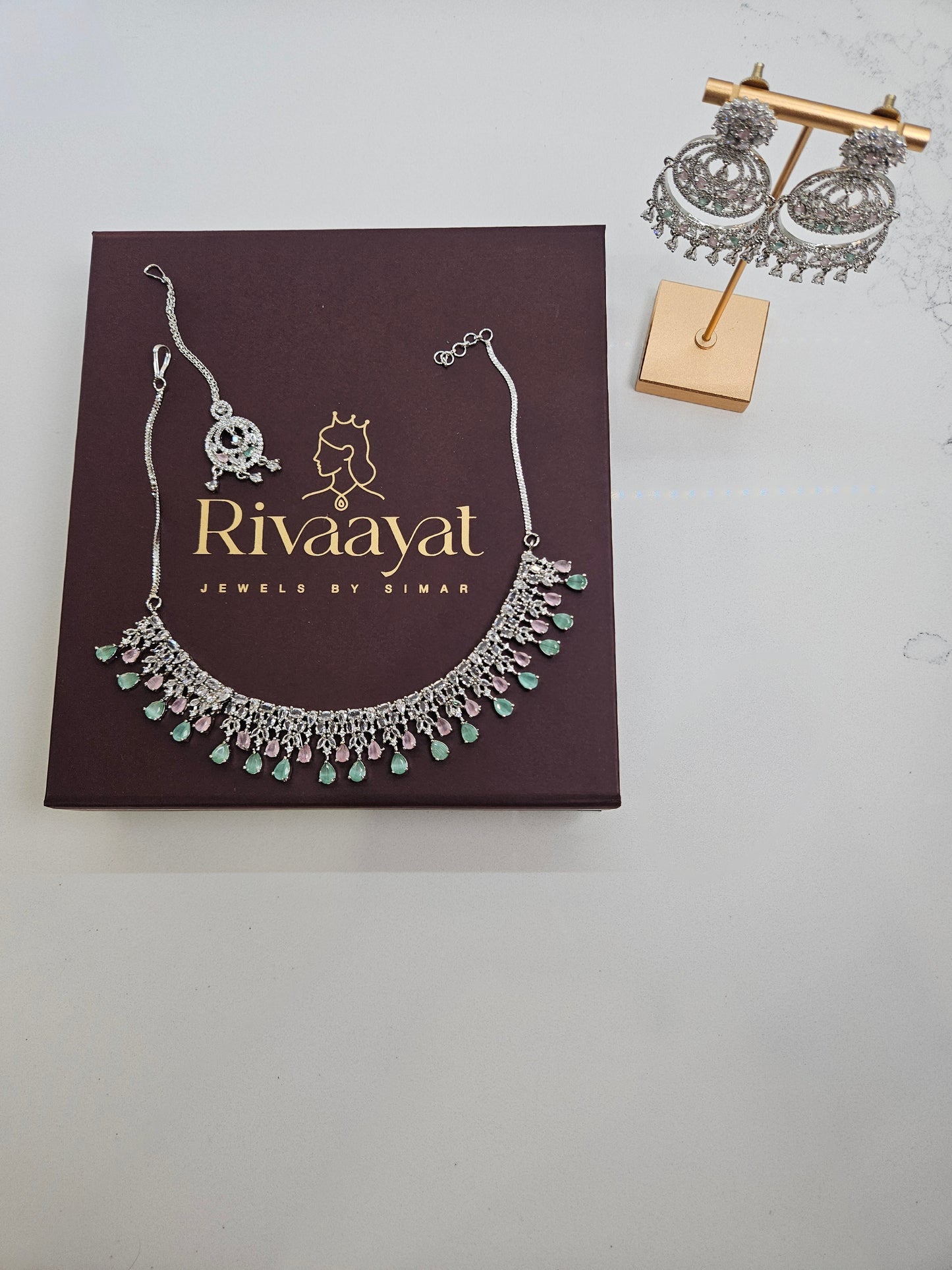 Silver Finish AD Necklace