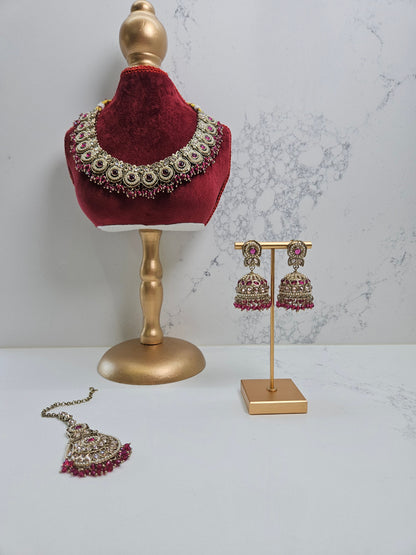 Pakistani Gold-Tone Kundan Necklace