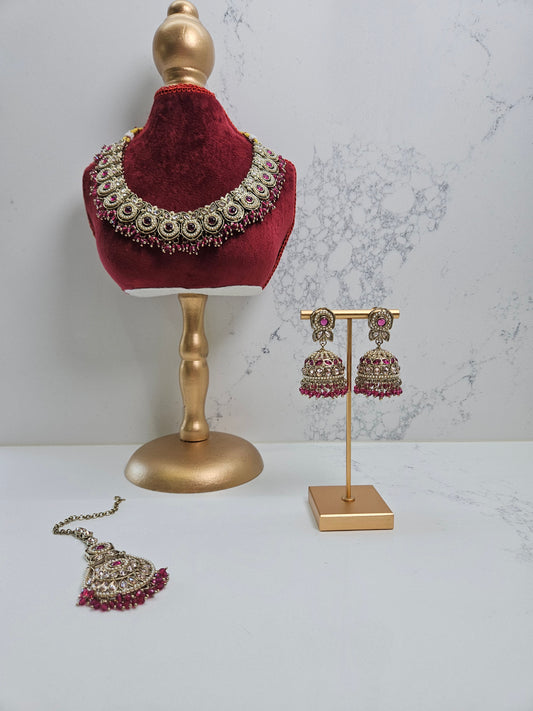 Pakistani Gold-Tone Kundan Necklace