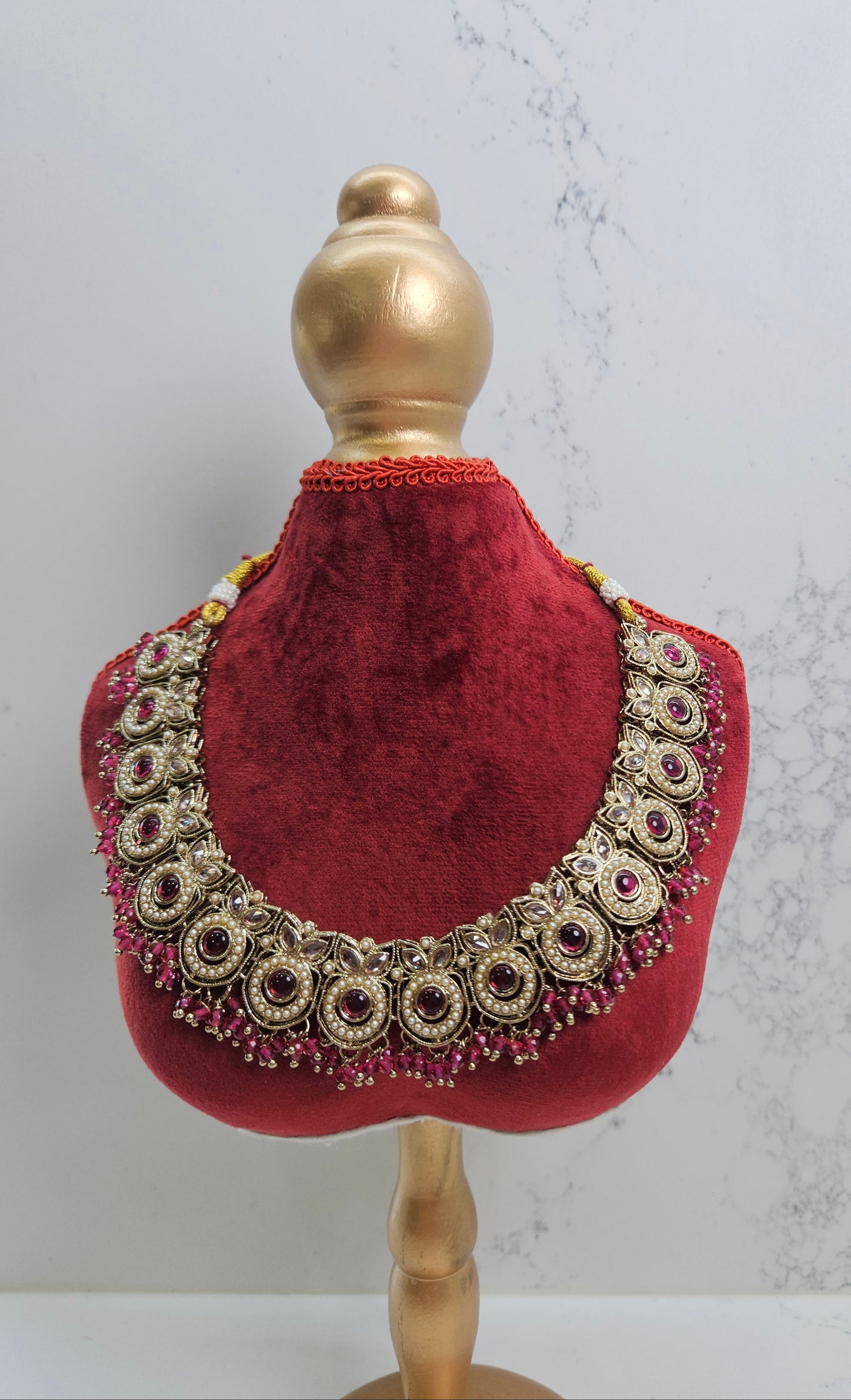 Pakistani Gold-Tone Kundan Necklace