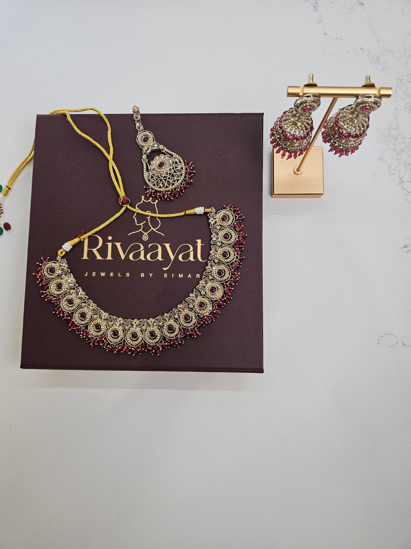 Pakistani Gold-Tone Kundan Necklace