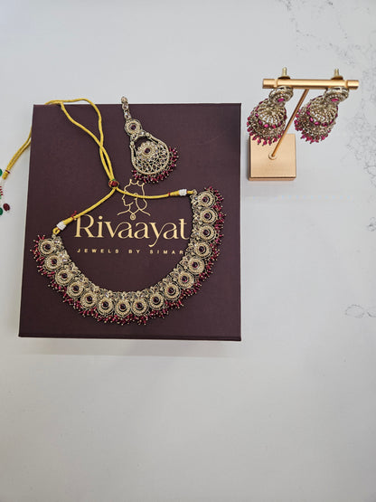 Pakistani Gold-Tone Kundan Necklace