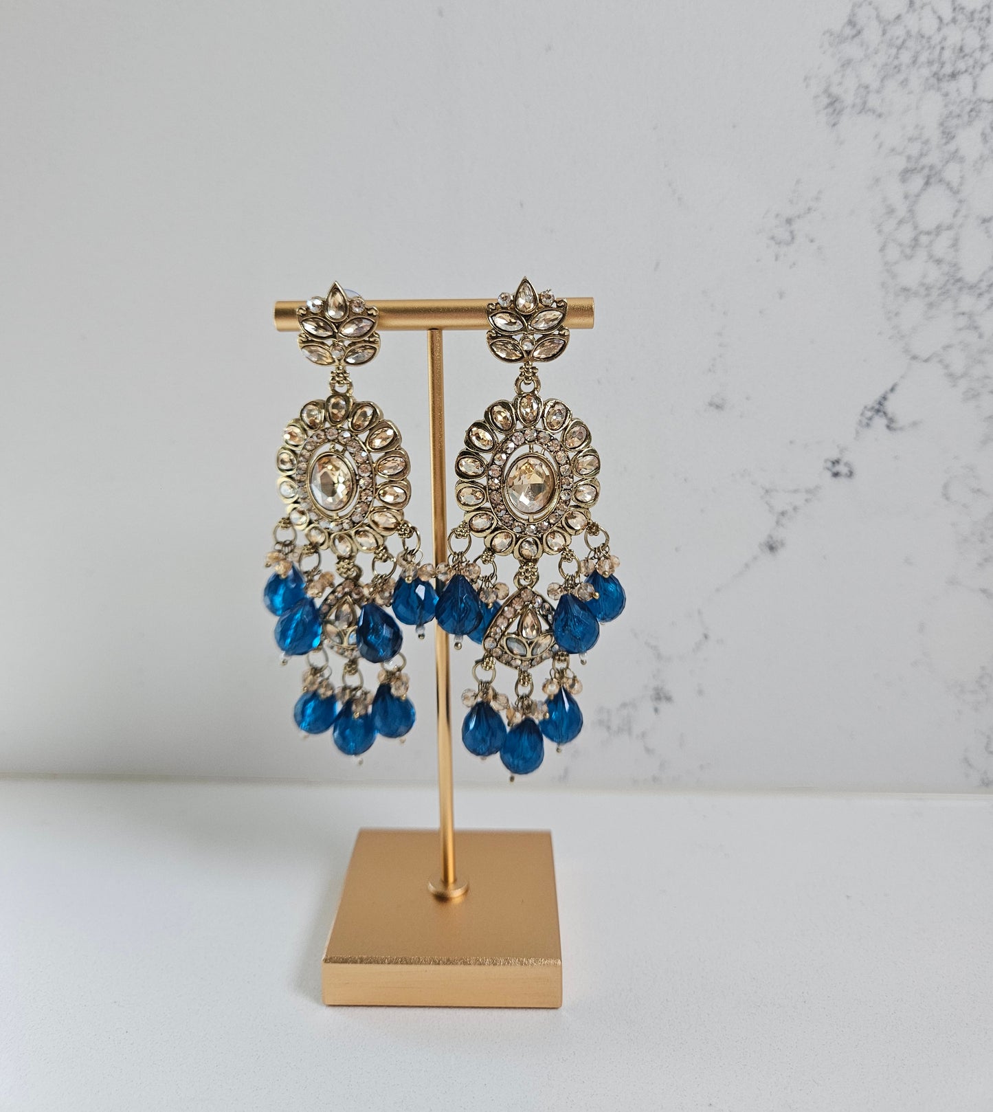 Gold Polki Necklace with Earrings