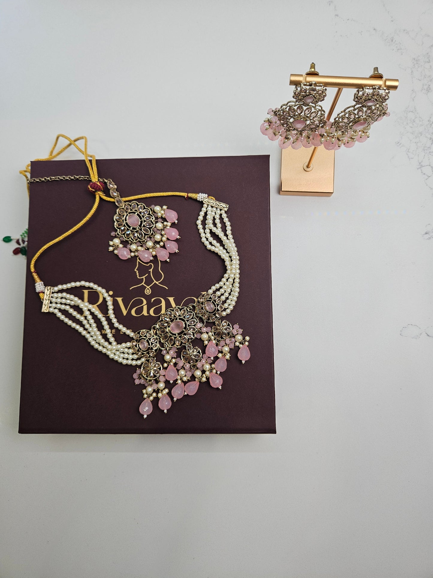 Pastel Pink Kundan Choker Set