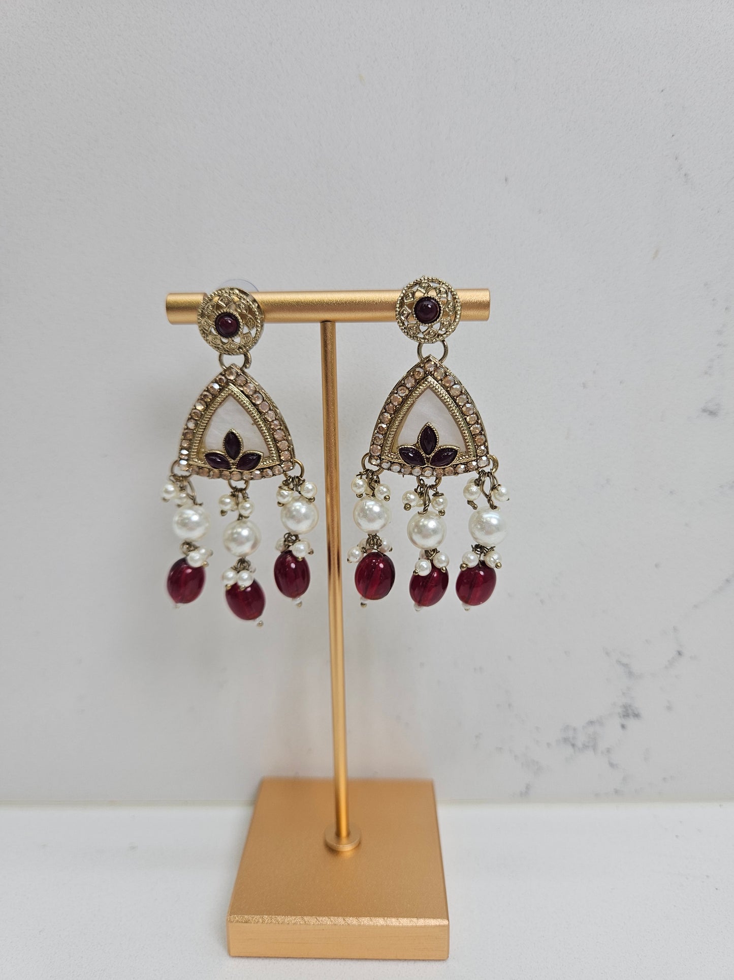 Gold Plated Kundan Necklace Semi Bridal