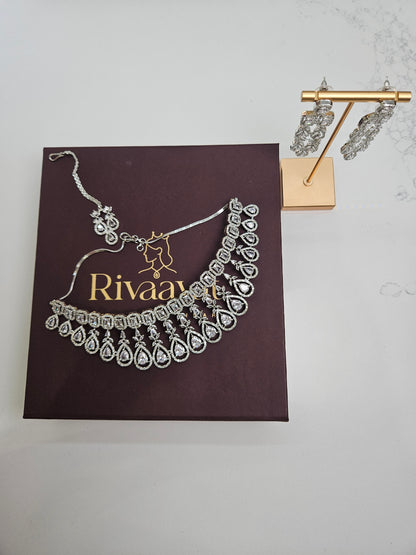 Rivaay American diamond Jewellery Set