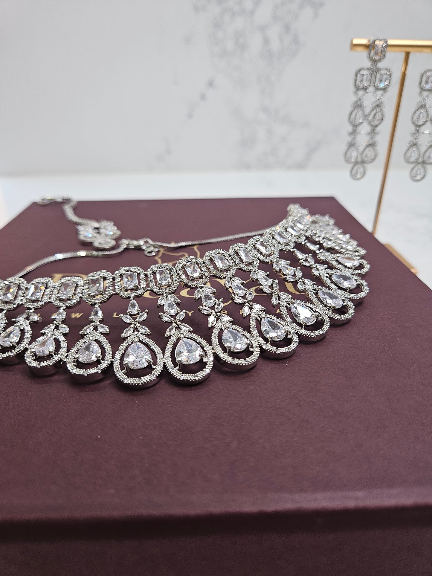 Rivaay American diamond Jewellery Set