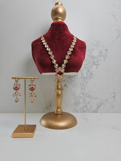 Premium Gold Plated Kundan Stone Necklace Set