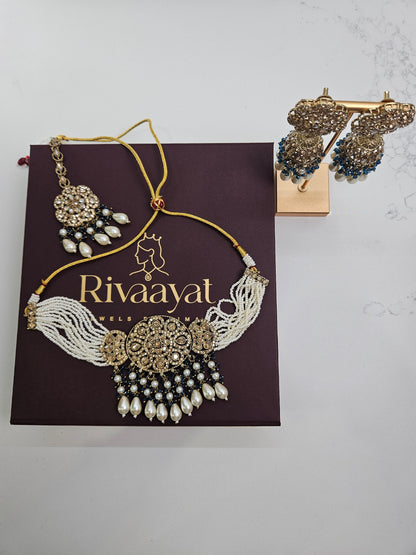 Antique Gold-Toned Kundan Polki Choker