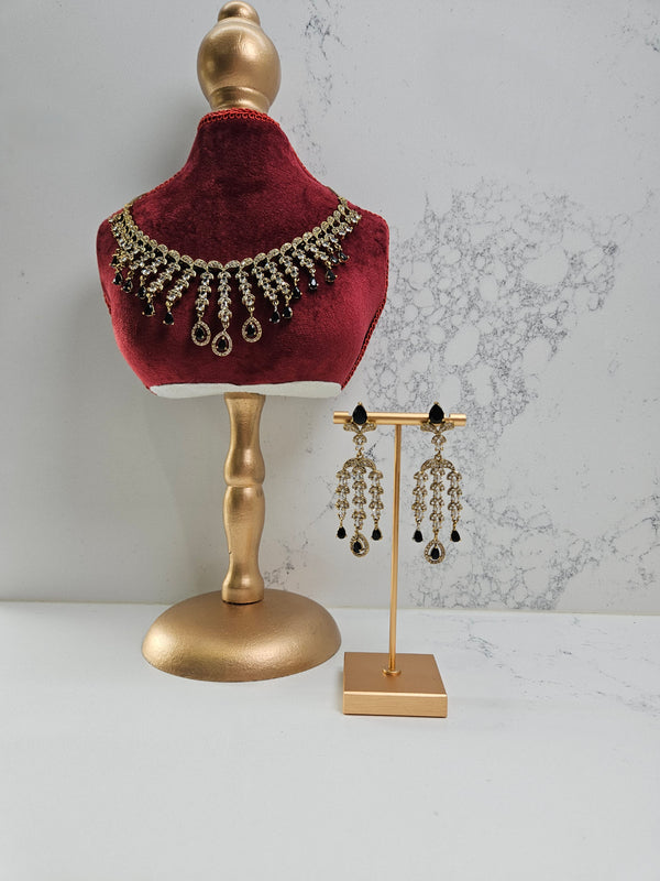 Premium Mehndi Polished AD Necklace Set