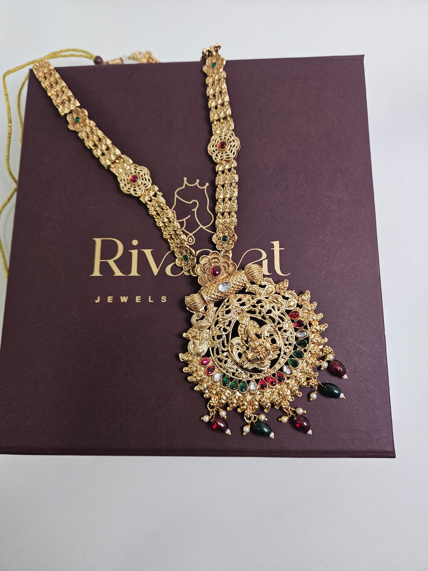 Mahalaxmi Antique Temple Necklace Set