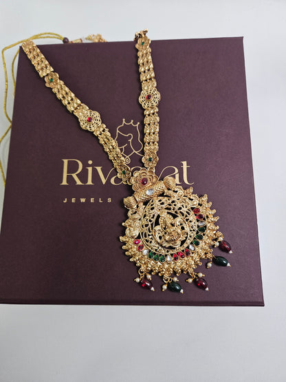 Mahalaxmi Antique Temple Necklace Set