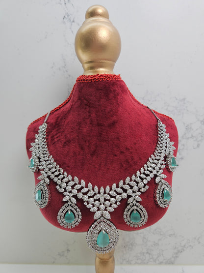 Mint American Diamond Necklace Set